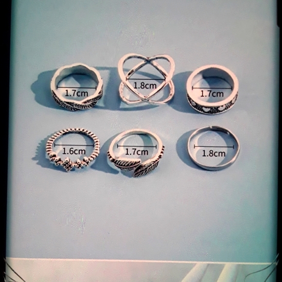 🔥Sale!!!!6 piece Trendy Leaf midi ring set - Picture 3 of 4